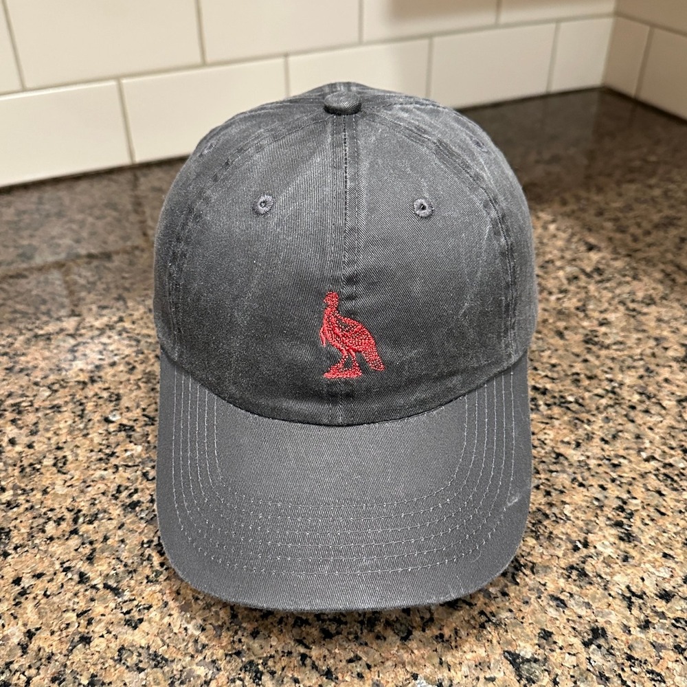 Wild Turkey Bourbon PORT AUTHORITY Baseball Cap Strap Back Adjustable Grey Red